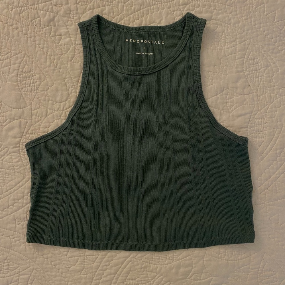 Teal Cropped Tank Top